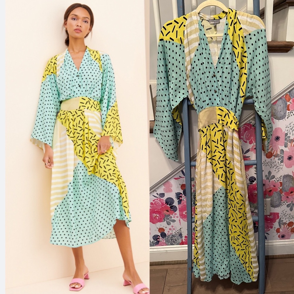 Anthropologie “Conditions Apply” Evi Patterned Midi Dress
